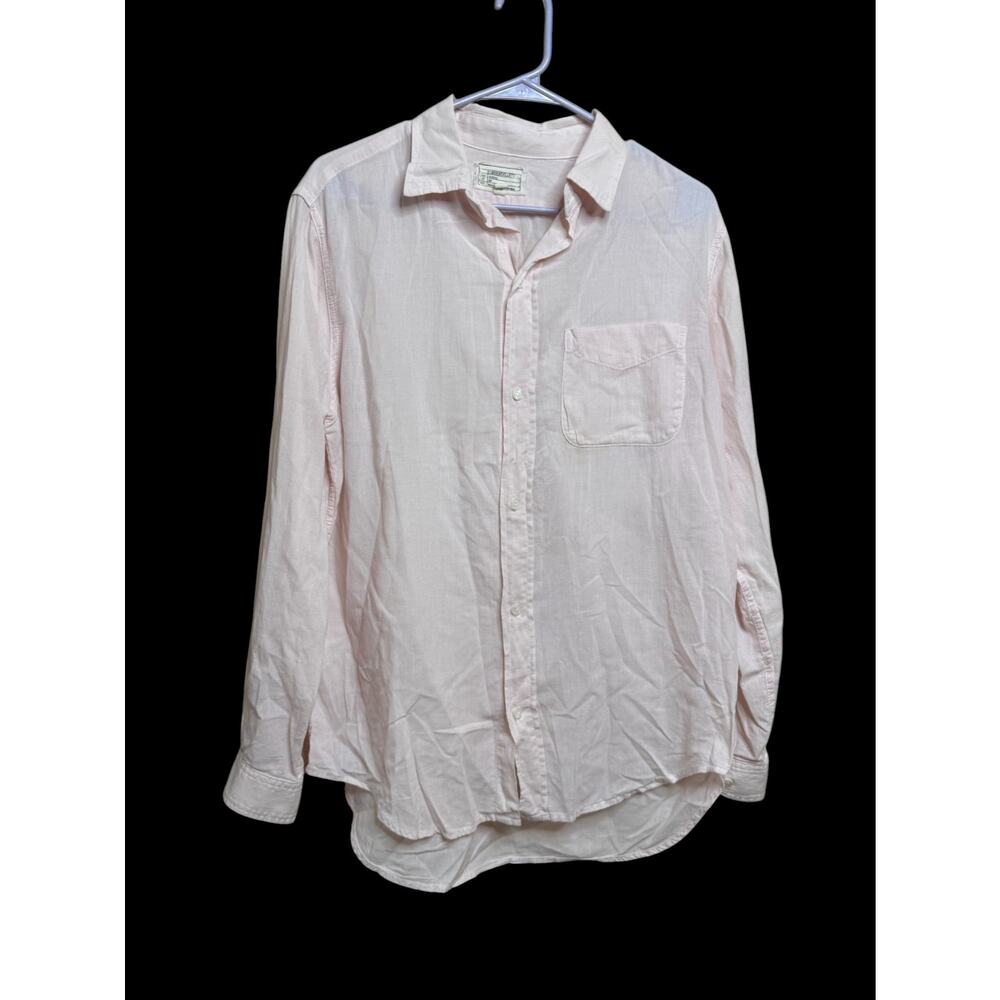 Current/Elliott Womens Cotton Cuff Long Sleeve Collared Buttoned-Up Pink Sz 2 E6